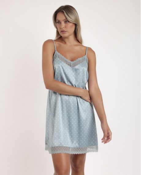 ADMAS CLASSIC Camisola Novia Tirantes Dots Lace para Mujer VERDE AGUA