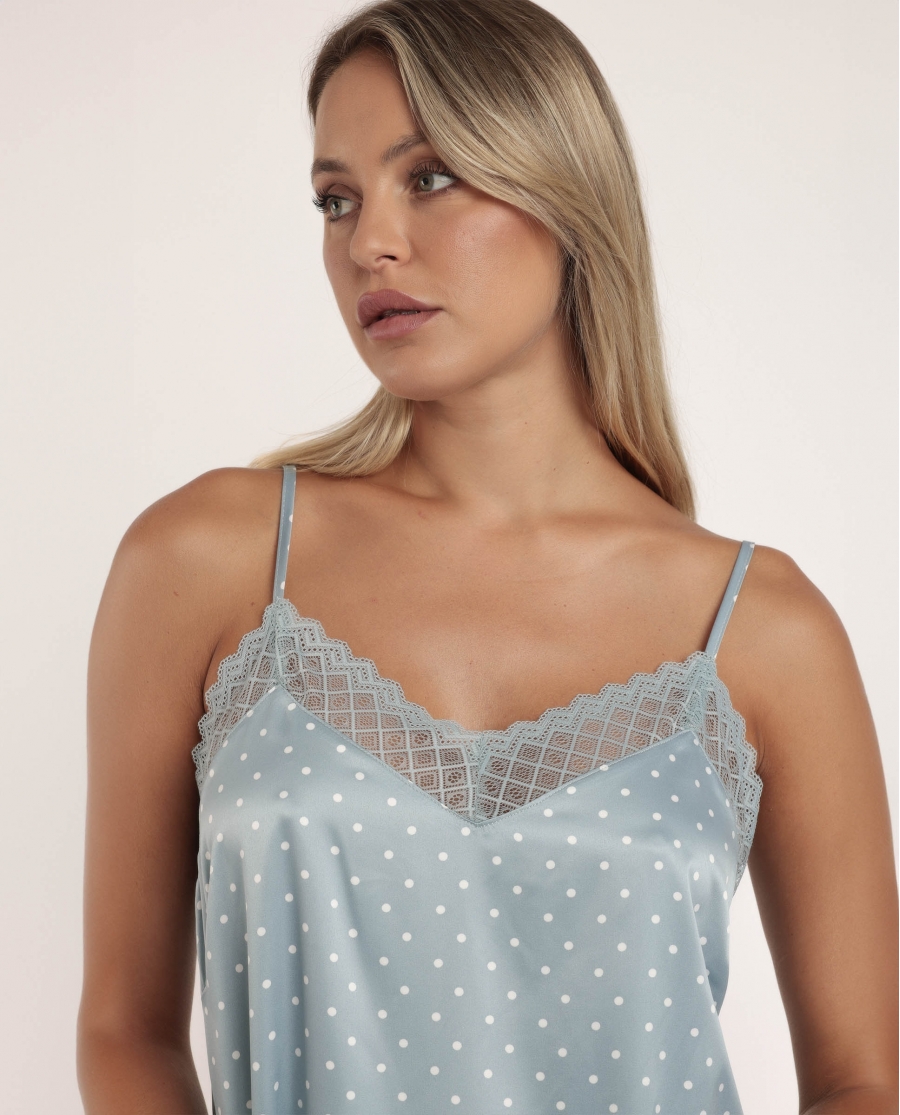 ADMAS CLASSIC Camisola Novia Tirantes Dots Lace para Mujer VERDE AGUA