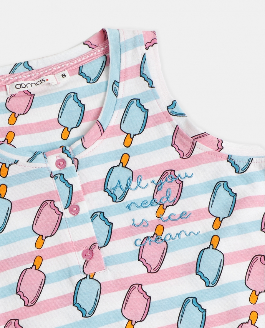 ADMAS Camisola Sin Mangas Ice Cream para Niña ROSA