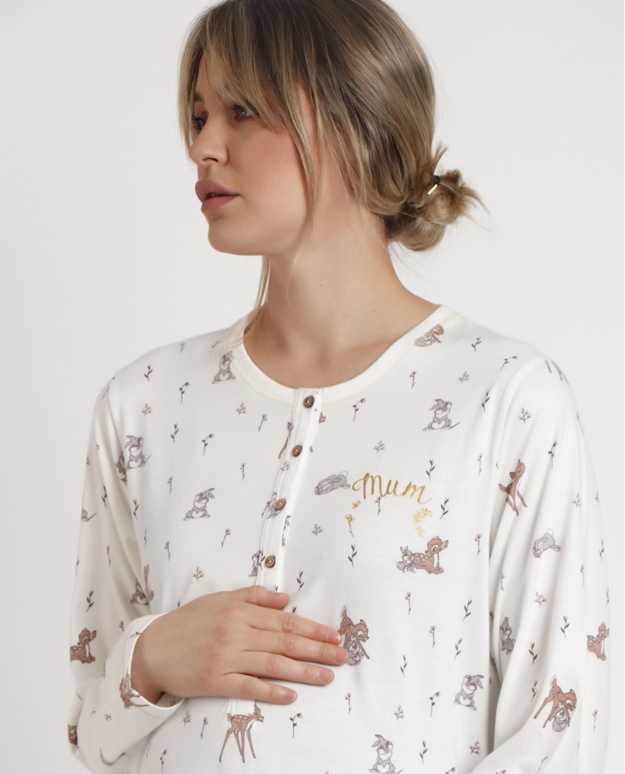 DISNEY Camisola Manga Larga Maternity Bambi You are so Loved para Mujer CRUDO