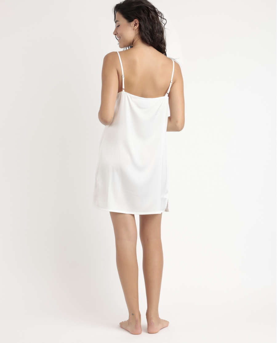 ADMAS LUXURY Camisola Tirantes Novia Plumas Marabu para Mujer BLANCO