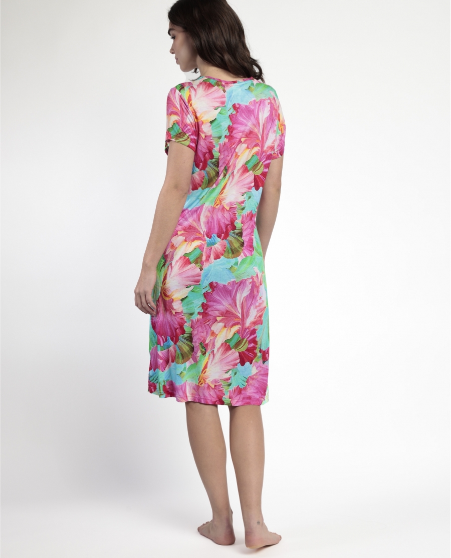 ADMAS GARDEN Camisola Manga Corta Bright Flowers para Mujer FUCSIA