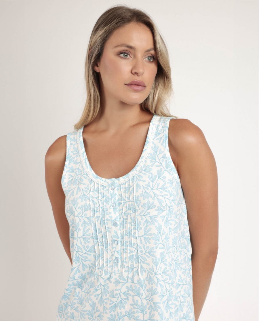 ADMAS CLASSIC Camisola Sin Mangas Spring Leaves para Mujer AZUL