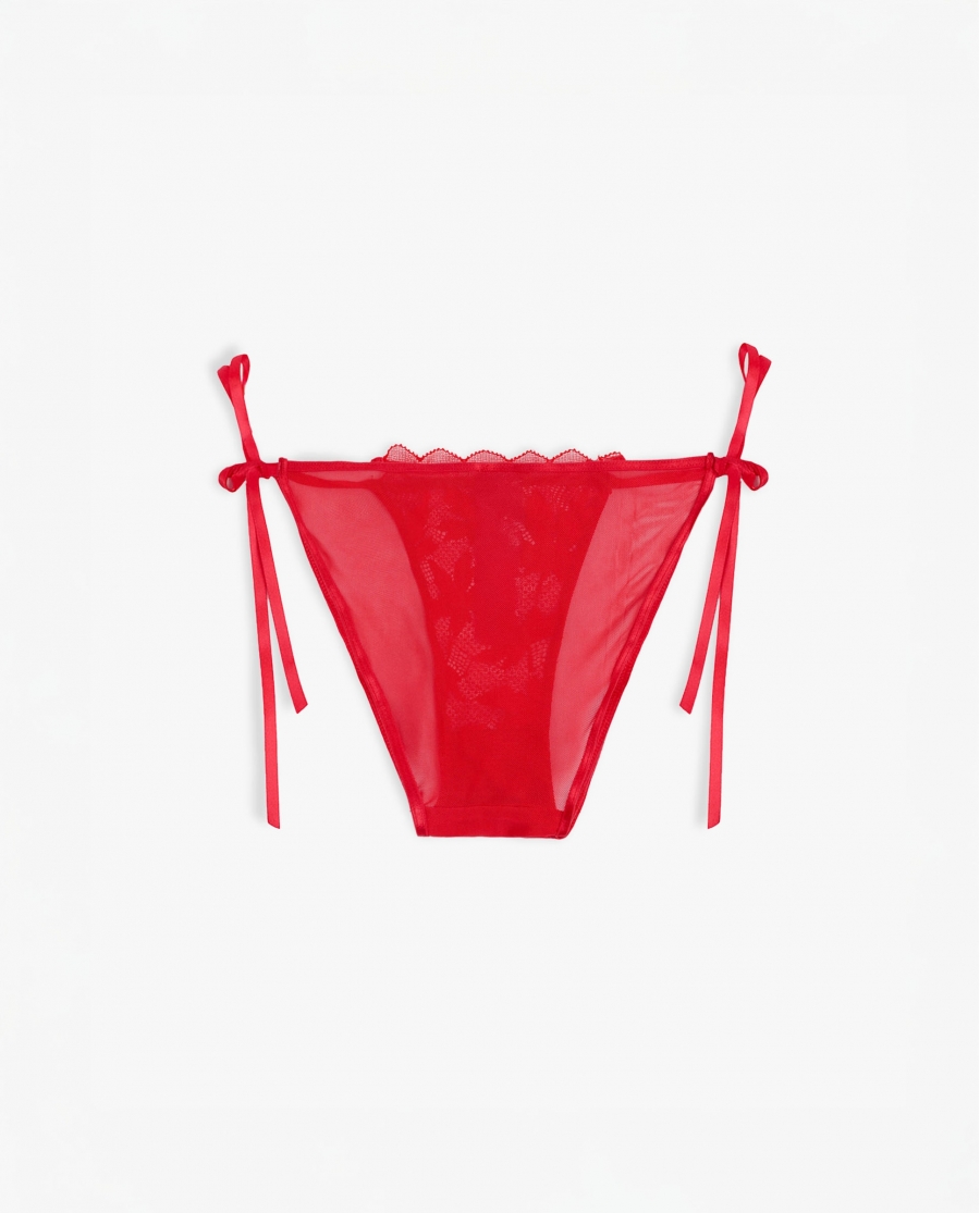 ADMAS Tentación Abierta de Encaje + Braga para Mujer ROJO