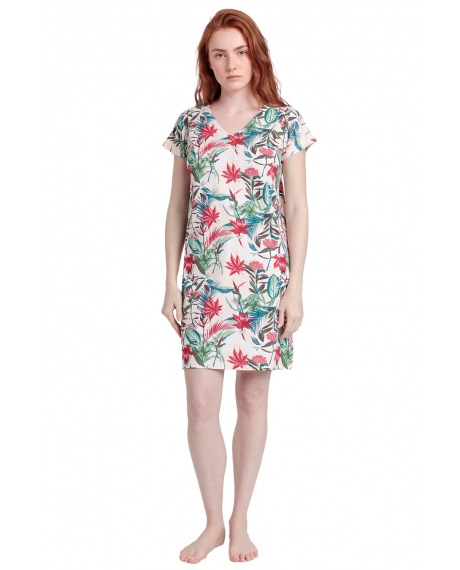 ADMAS GARDEN Camisola Manga Caída Tropical Spirit para Mujer ROJO
