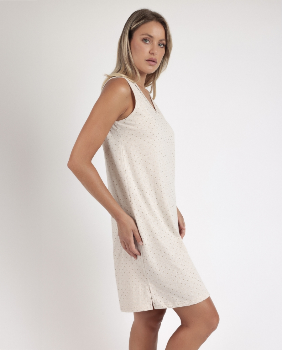 ADMAS CLASSIC Camisola Sin Mangas Organic Dots para Mujer BEIGE