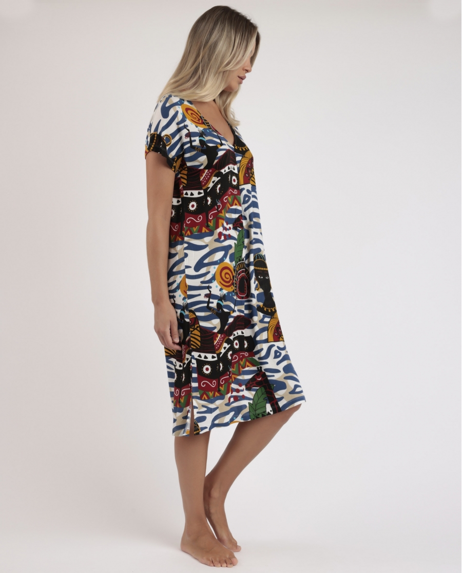 ADMAS LUXURY Camisola Manga Caída Luxury African para Mujer MULTICOLOR
