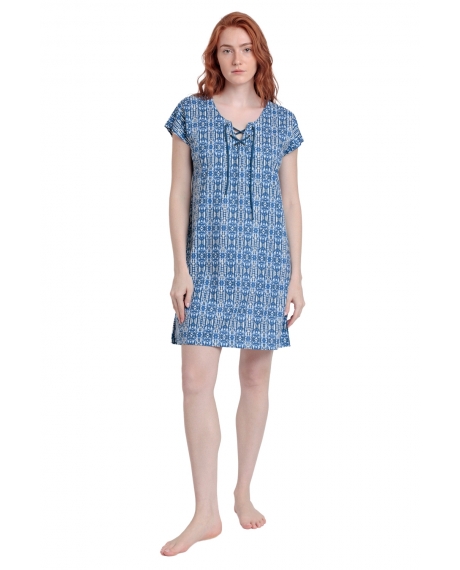 ADMAS Camisola Manga Caída Ibiza Trip para Mujer AZUL