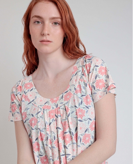 ADMAS GARDEN Camisola Manga Caída Rouse Peony para Mujer SALMON 2