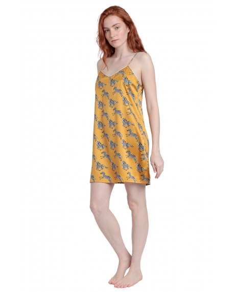 ADMAS LUXURY Camisola Tirantes Zebra Gold para Mujer OCRE