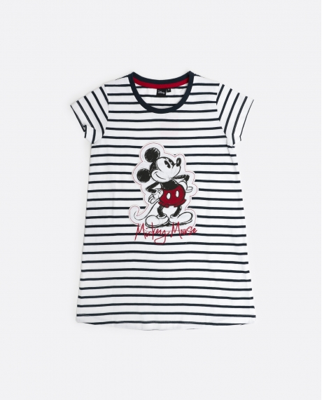 DISNEY Camisola Manga Corta Mickey Patch para Niña MARINO