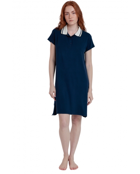 ADMAS Camisola Manga Corta Trip para Mujer MARINO