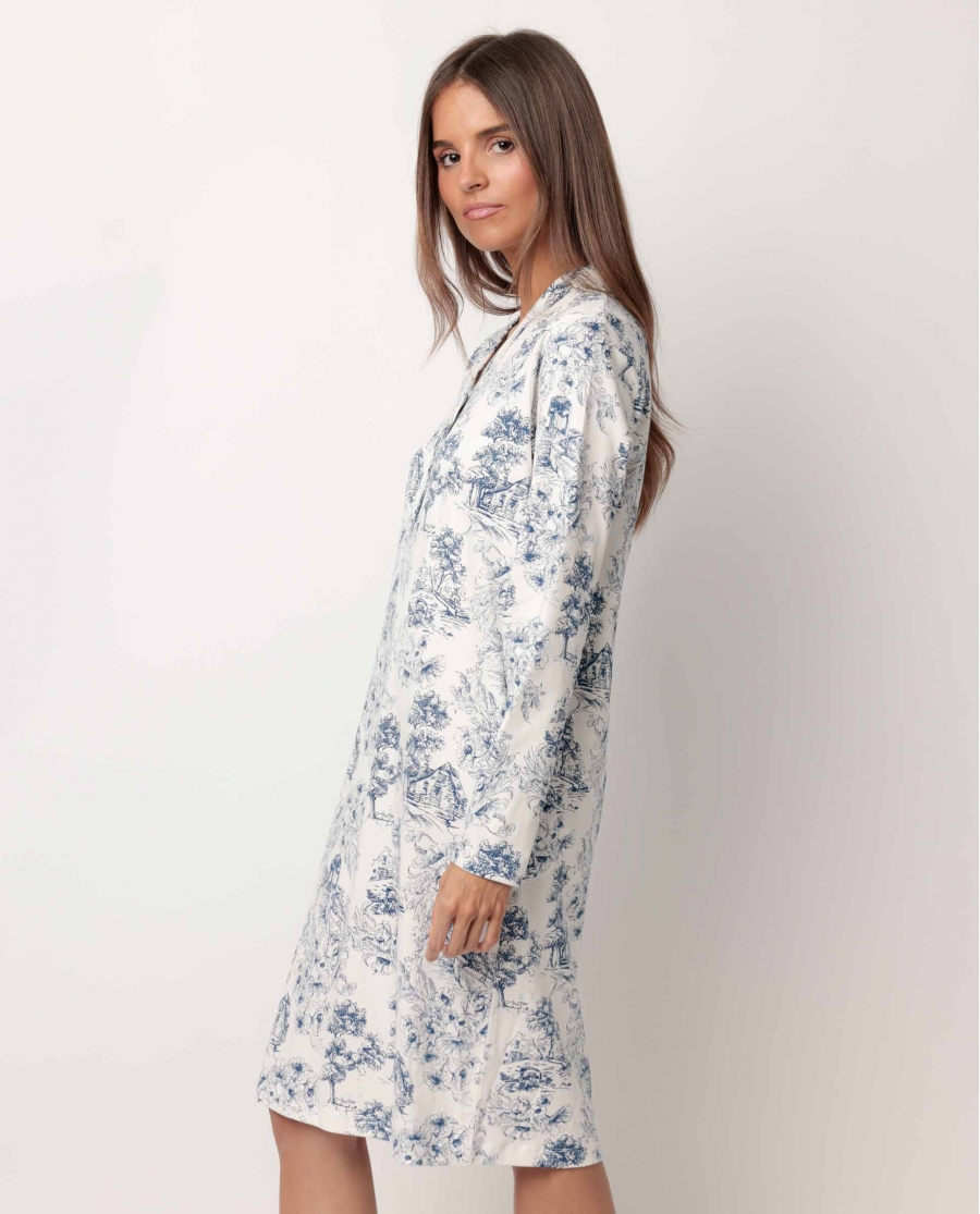 ADMAS CLASSIC Camisola Manga Larga Tapeta Toile De Jouy para Mujer AZUL
