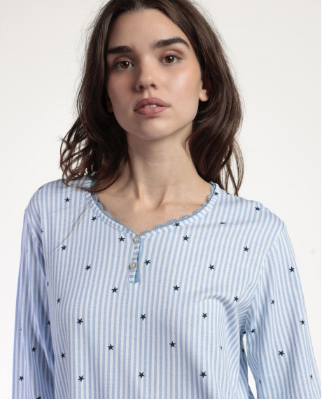 ADMAS CLASSIC Camisola Manga Larga Stripes And Stars para Mujer AZUL 2