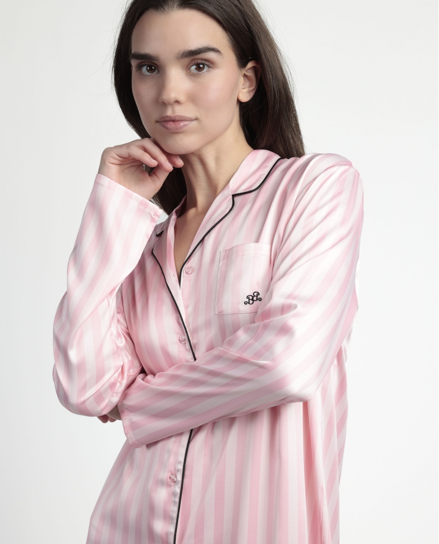 BARBIE Camisola Manga Larga Abierta Satinada Elegant Barbie para Mujer ROSA