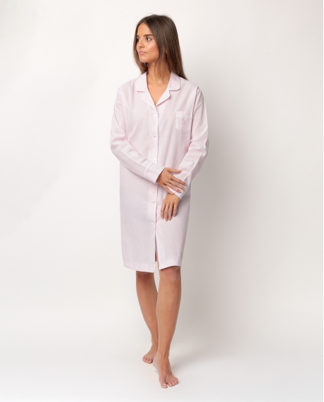 ADMAS HOME Camisola Manga Larga Abierta Popelín Stripes Home para Mujer ROSA