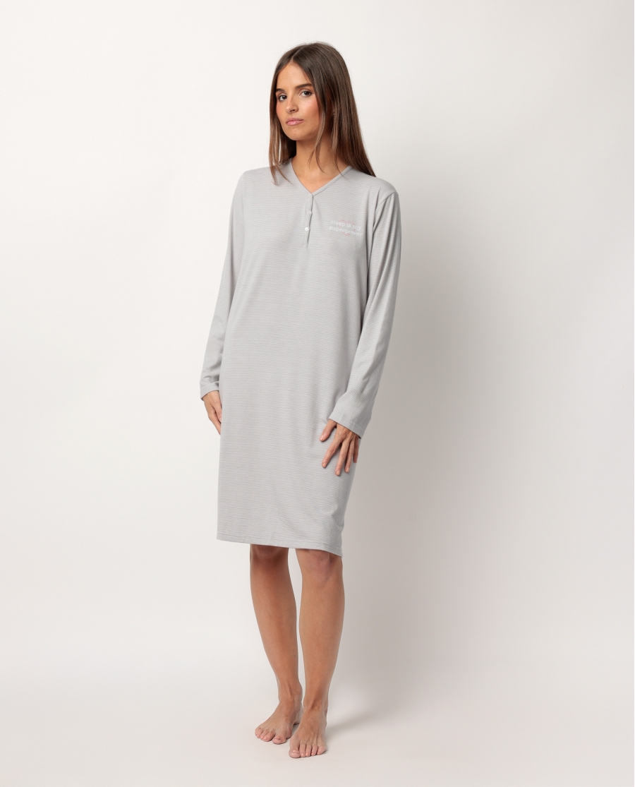 STAY AT HOME Camisola Manga Larga Tapeta Sleep Is My Superpower para Mujer GRIS