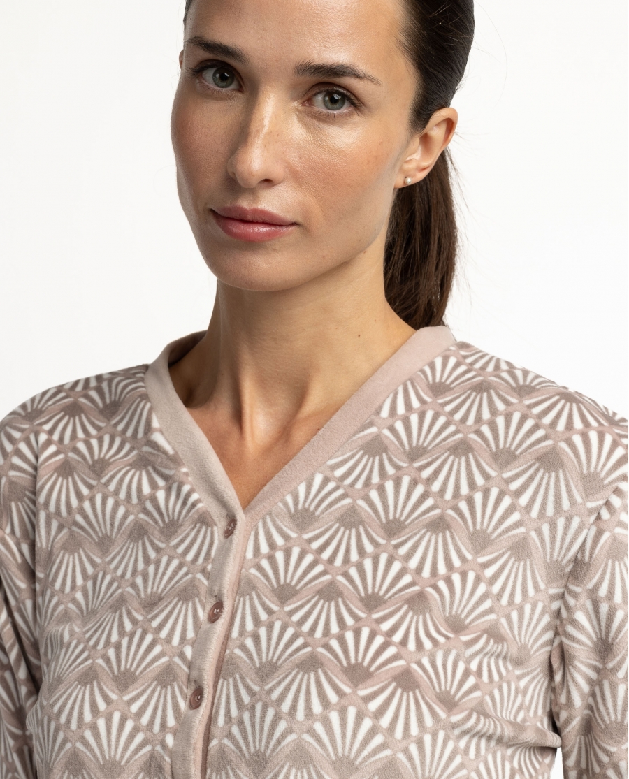 ADMAS LUXURY Camisola Manga Larga Tapeta Luxe Shell para Mujer MAQUILLAJE