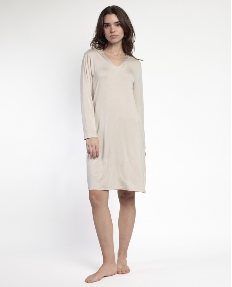 ADMAS LUXURY Camisola Manga Larga Luxury Lisos para Mujer CAVA