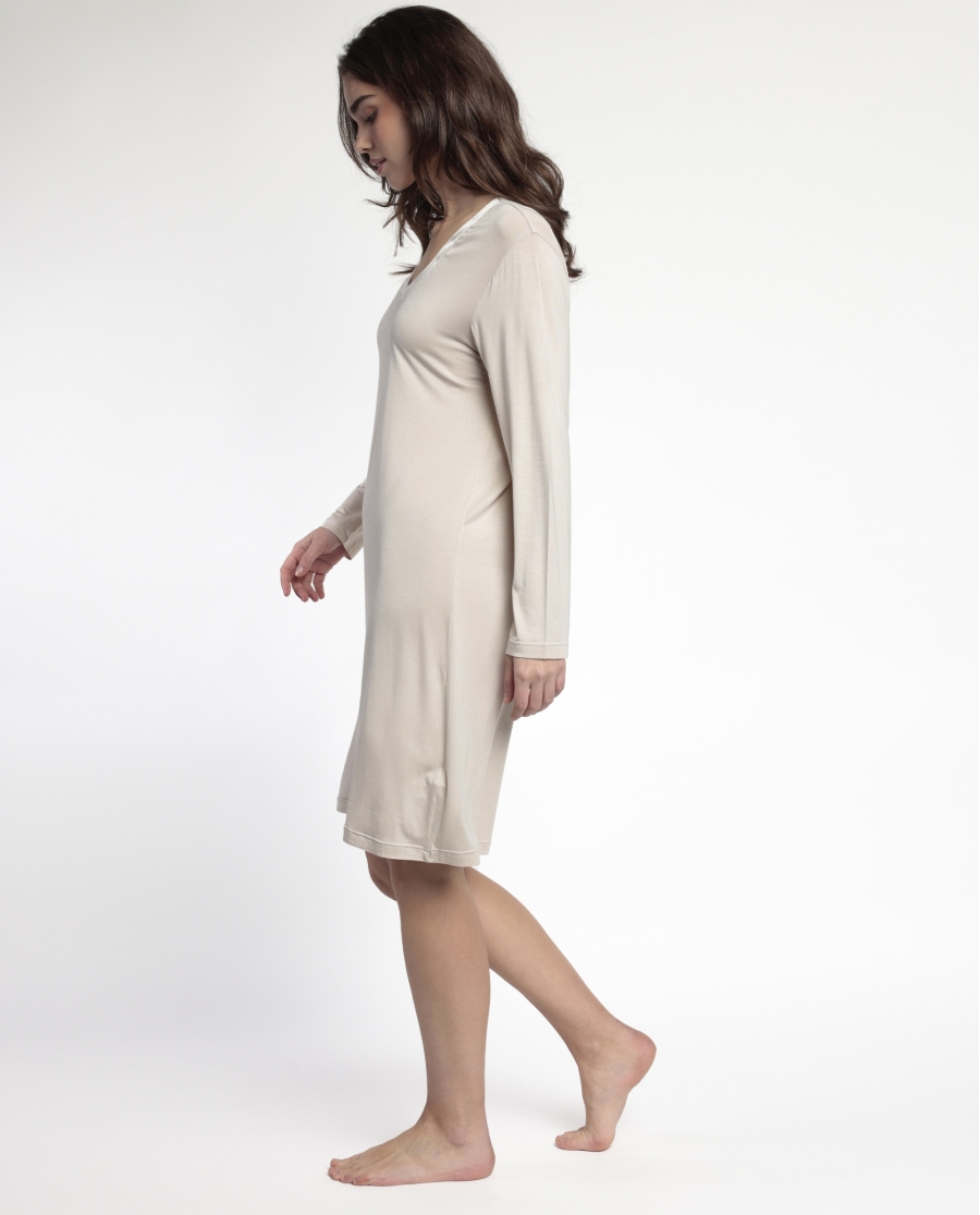 ADMAS LUXURY Camisola Manga Larga Luxury Lisos para Mujer CAVA
