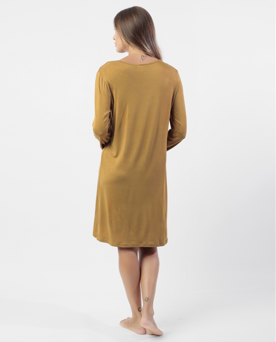 ADMAS LUXURY Camisola Manga Larga Luxury Lisos para Mujer COBRE