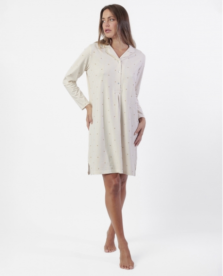 ADMAS CLASSIC Camisola Manga Larga Tapeta Stripes And Stars para Mujer BEIGE
