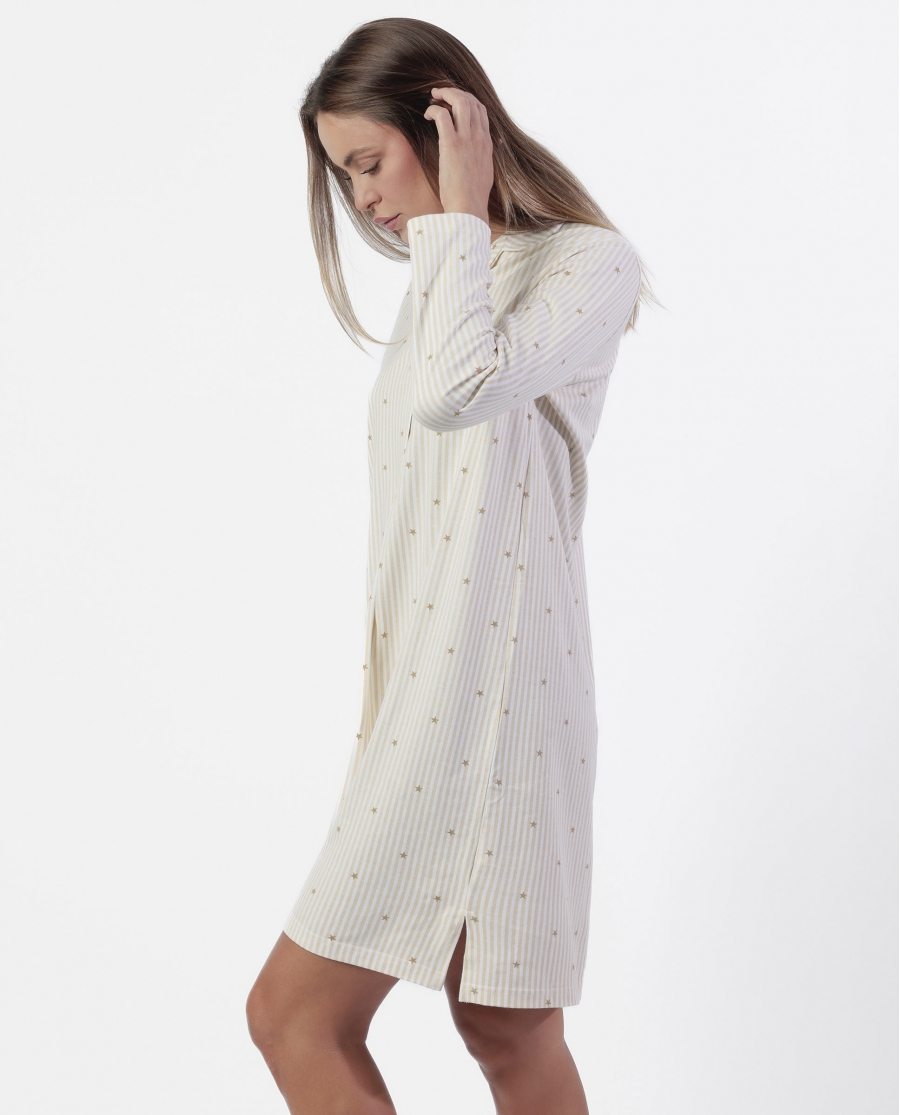 ADMAS CLASSIC Camisola Manga Larga Tapeta Stripes And Stars para Mujer BEIGE