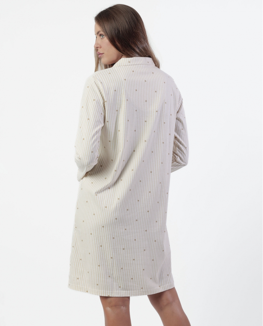 ADMAS CLASSIC Camisola Manga Larga Tapeta Stripes And Stars para Mujer BEIGE