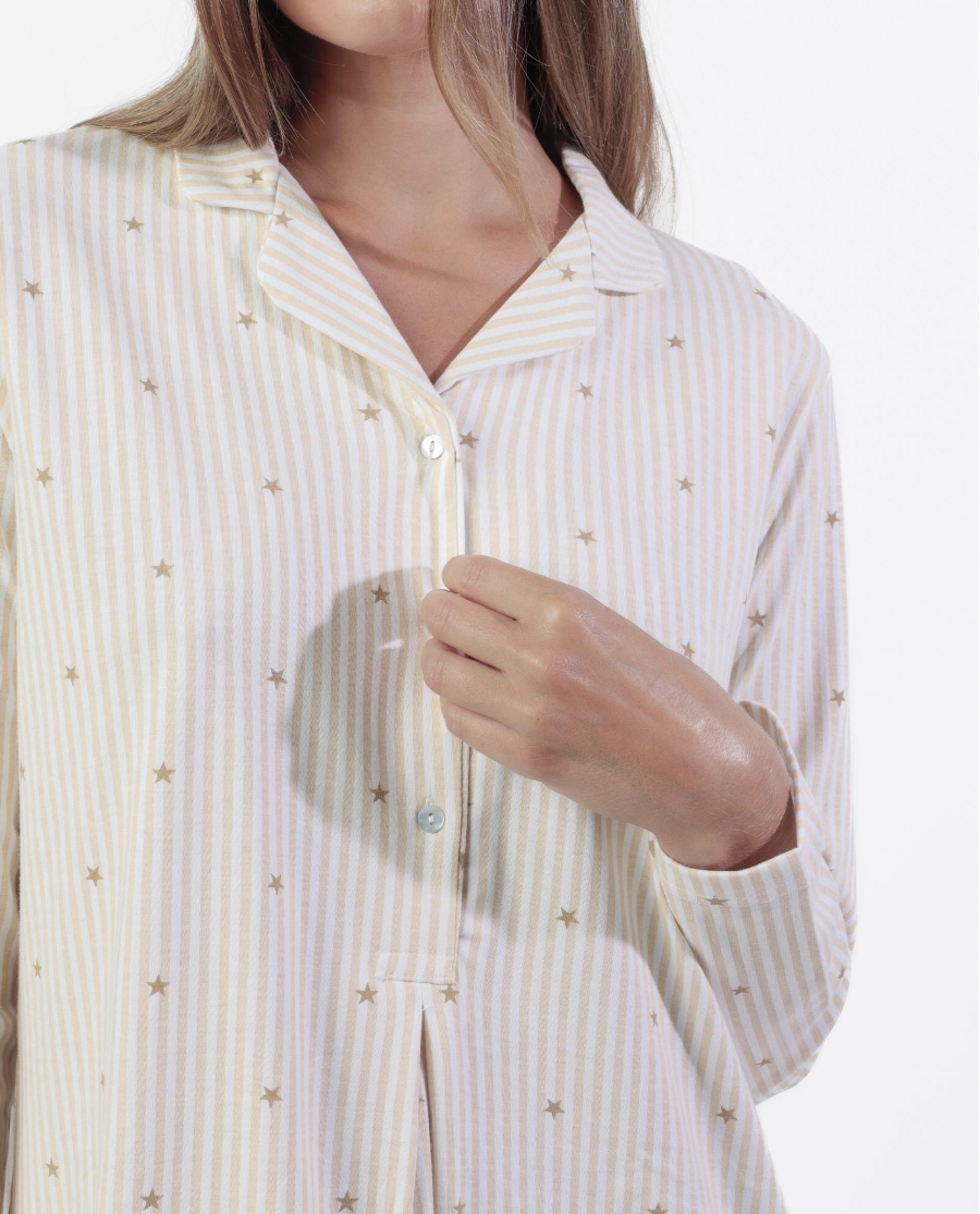 ADMAS CLASSIC Camisola Manga Larga Tapeta Stripes And Stars para Mujer BEIGE