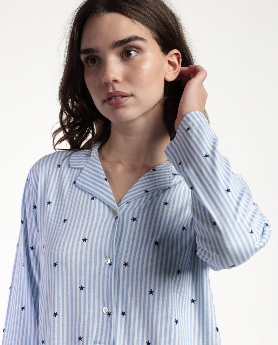 ADMAS CLASSIC Camisola Manga Larga Tapeta Stripes And Stars para Mujer AZUL