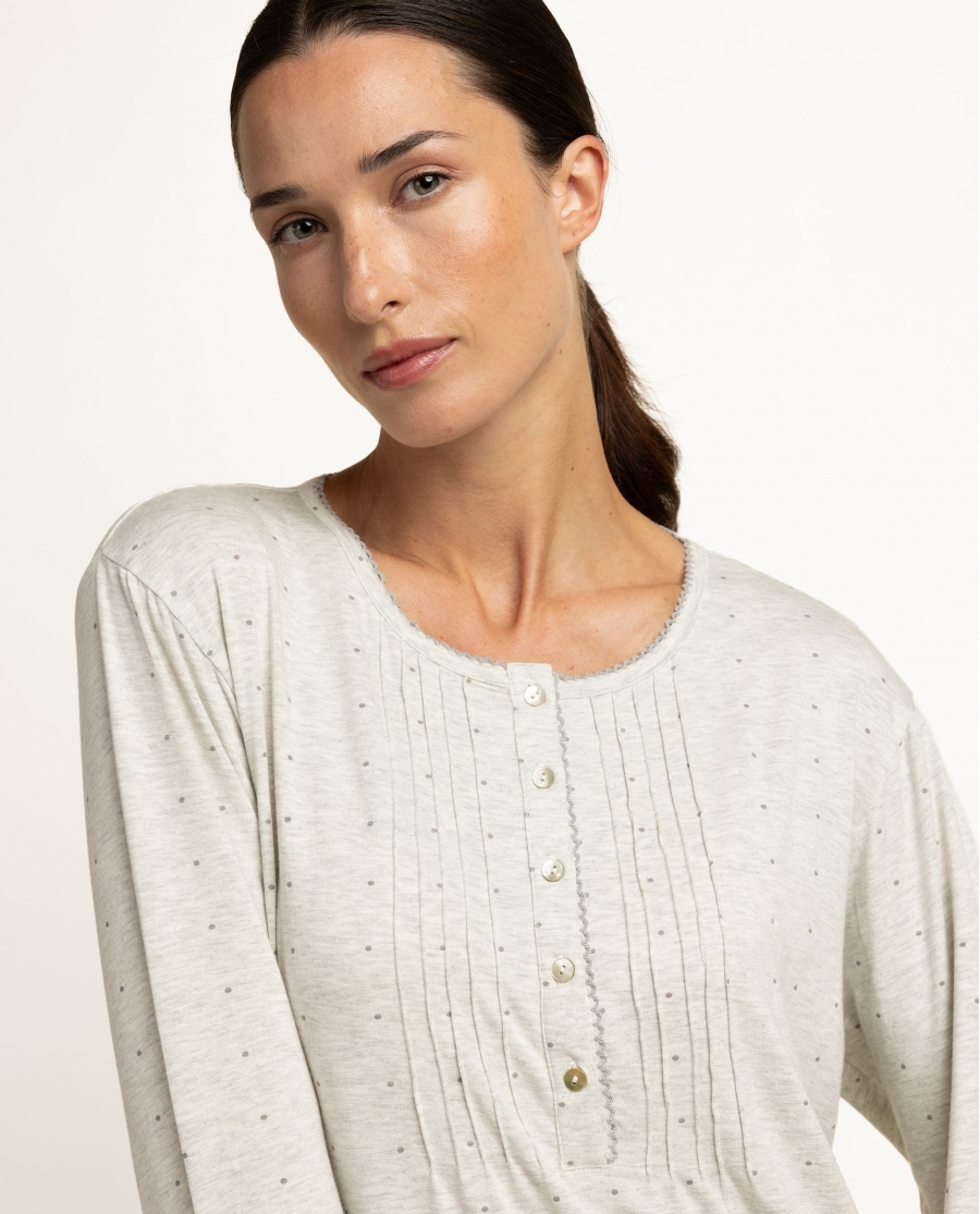 ADMAS CLASSIC Camisola Manga Larga Small Grey Dots para Mujer GRIS JASPE