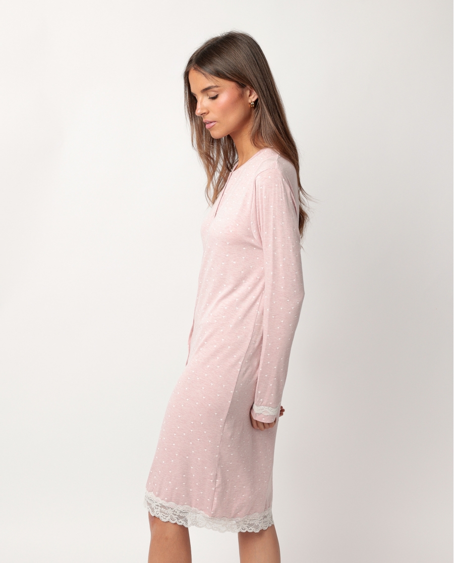 ADMAS CLASSIC Camisola Abierta Manga Larga Abierta Hearts para Mujer ROSA