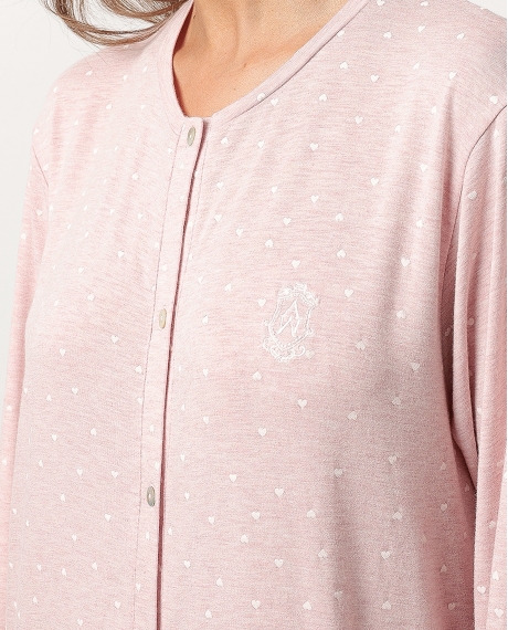 ADMAS CLASSIC Camisola Abierta Manga Larga Abierta Hearts para Mujer ROSA 2