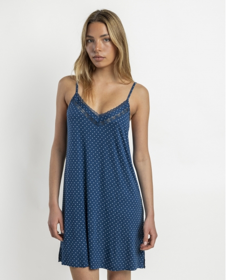 ADMAS CLASSIC Camisola Tirantes Dots Lace para Mujer MARINO