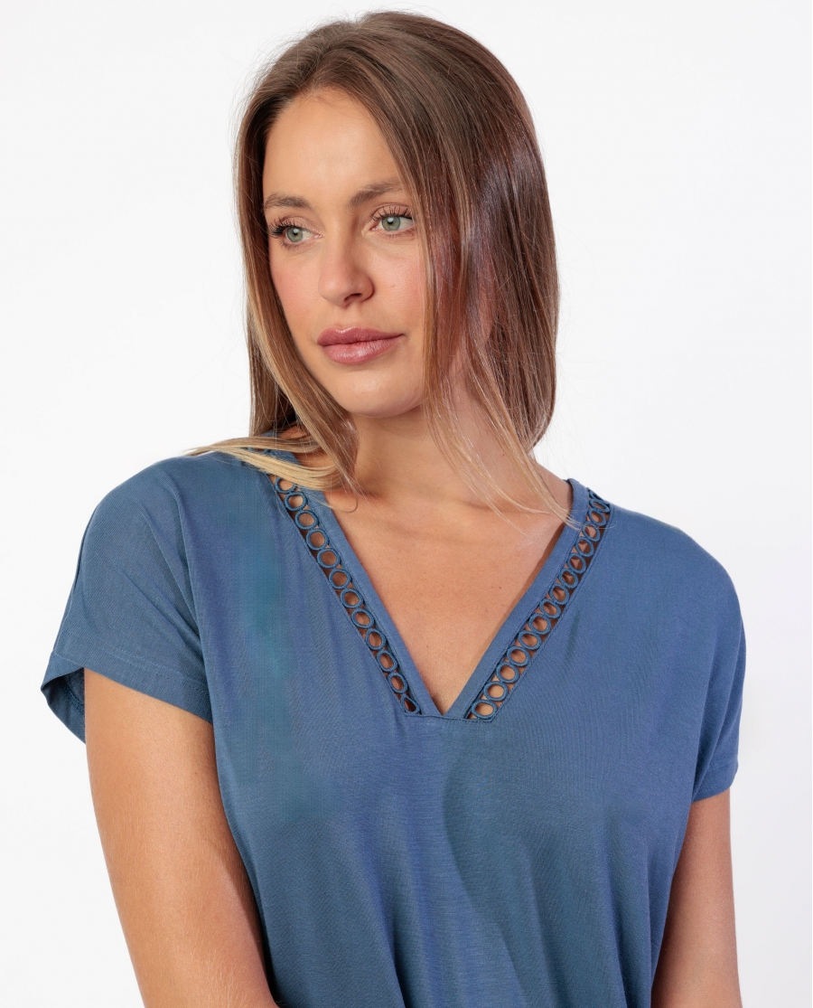 ADMAS CLASSIC Camisola Manga Caída Fresh Air para Mujer AZUL