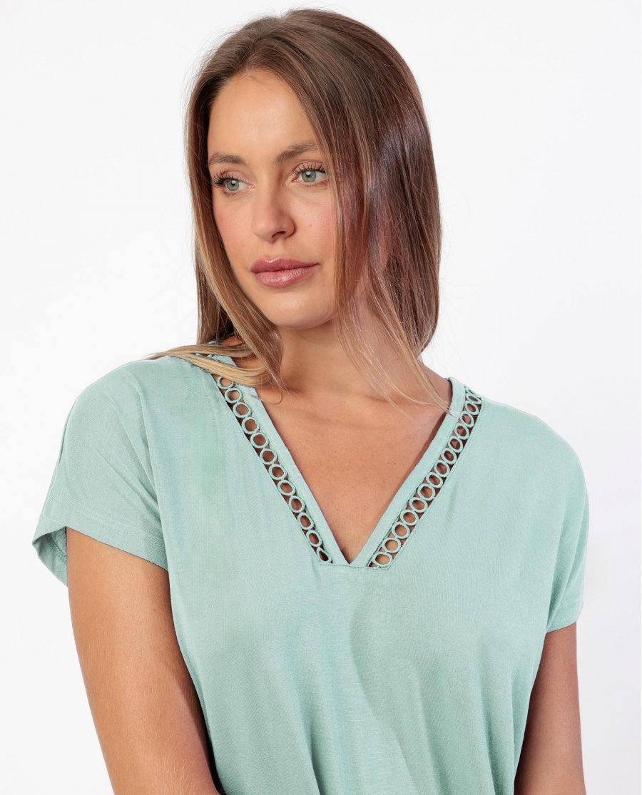 ADMAS CLASSIC Camisola Manga Caída Fresh Air para Mujer VERDE