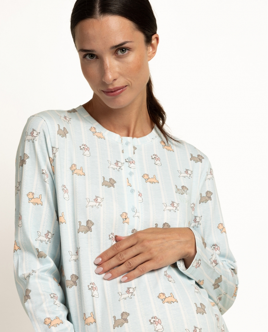 DISNEY Camisola Manga Larga The Aristocats Maternity para Mujer AZUL