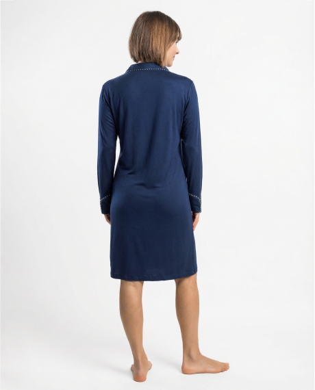 ADMAS LUXURY Camisola Abierta Manga Larga Luxury Pearl para Mujer MARINO 2