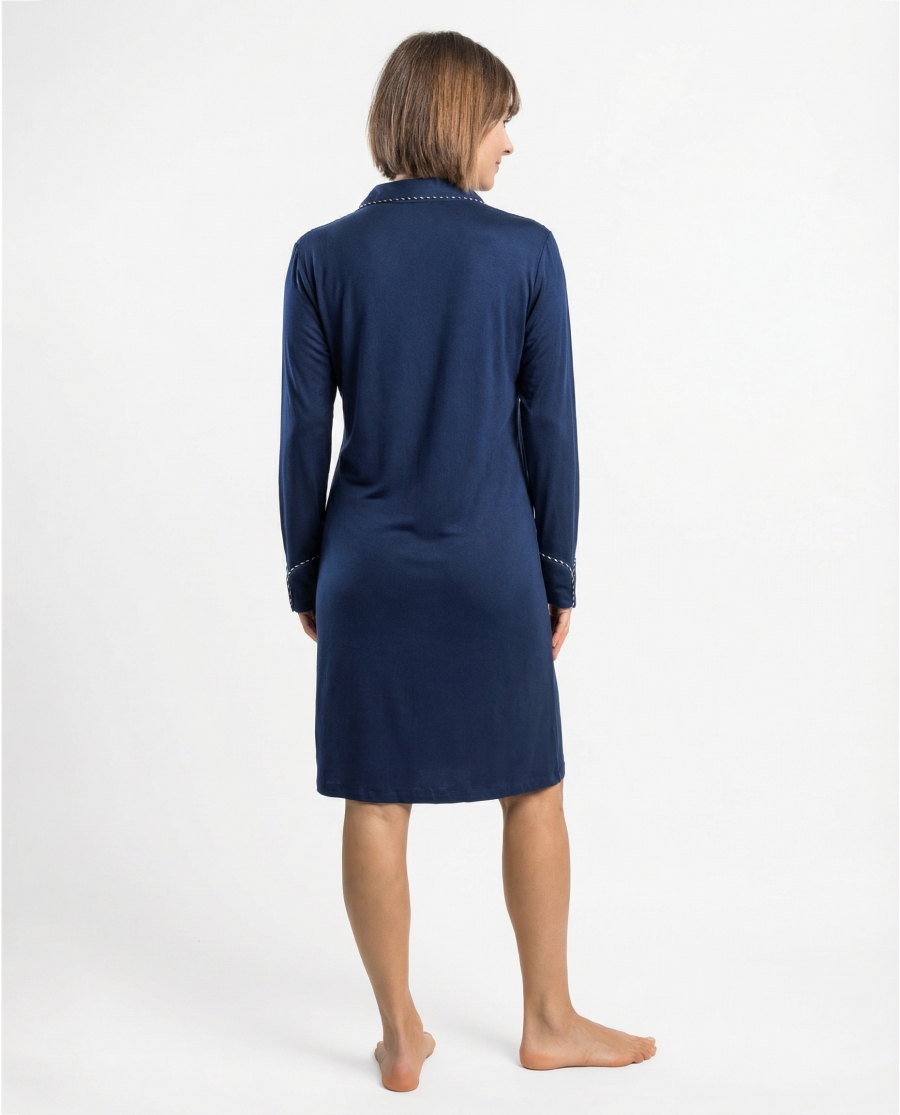 ADMAS LUXURY Camisola Abierta Manga Larga Luxury Pearl para Mujer MARINO