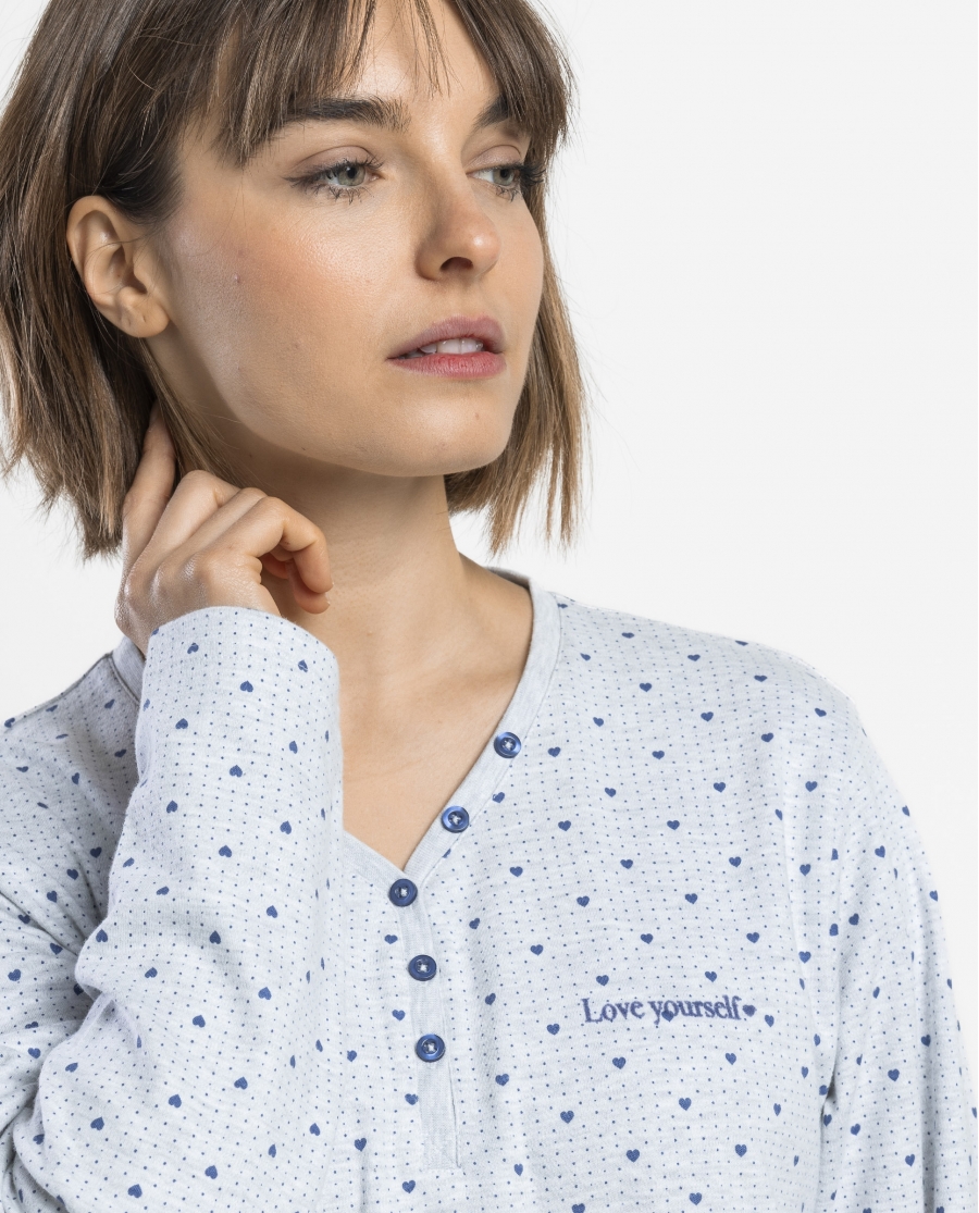 ADMAS Camisola Manga Larga Love Yourself para Mujer GRIS JASPE