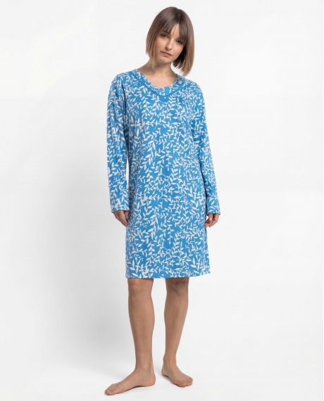 ADMAS GARDEN Camisola Manga Larga Garden Leaves para Mujer AZUL