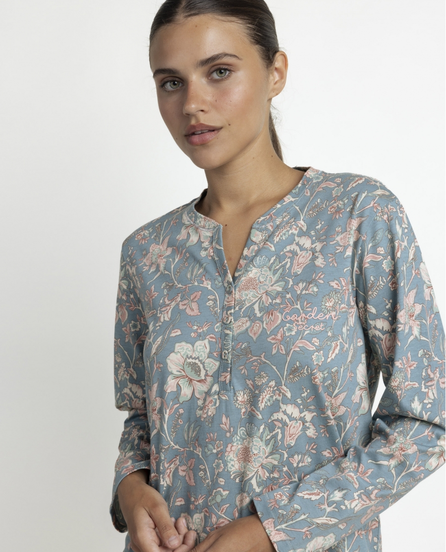 ADMAS GARDEN Camisola Manga Larga Garden Secret para Mujer AZUL