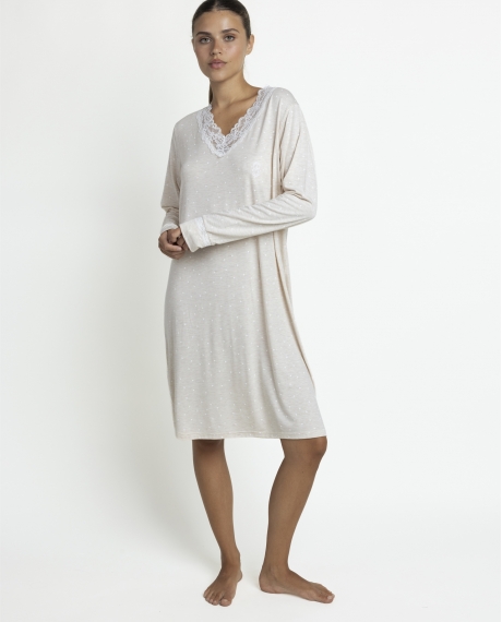ADMAS CLASSIC Camisola Manga Larga Hearts para Mujer BEIGE