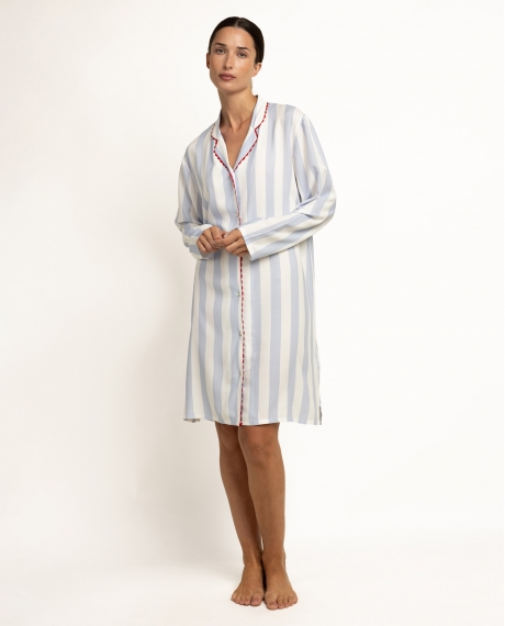 ADMAS CLASSIC Camisola Abierta Manga Larga Classic Light Stripes para Mujer AZUL