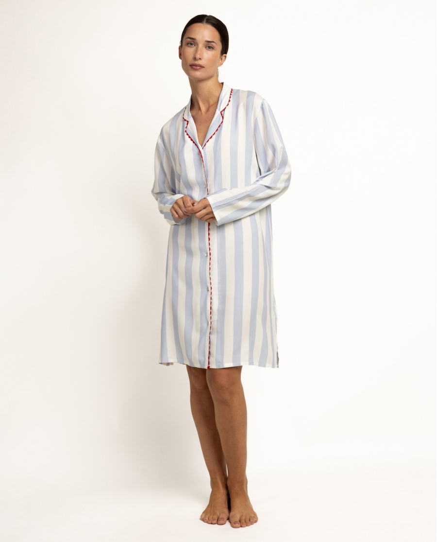 ADMAS CLASSIC Camisola Abierta Manga Larga Classic Light Stripes para Mujer AZUL