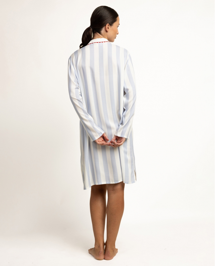 ADMAS CLASSIC Camisola Abierta Manga Larga Classic Light Stripes para Mujer AZUL