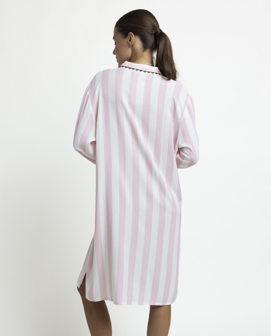 ADMAS CLASSIC Camisola Abierta Manga Larga Classic Light Stripes para Mujer ROSA