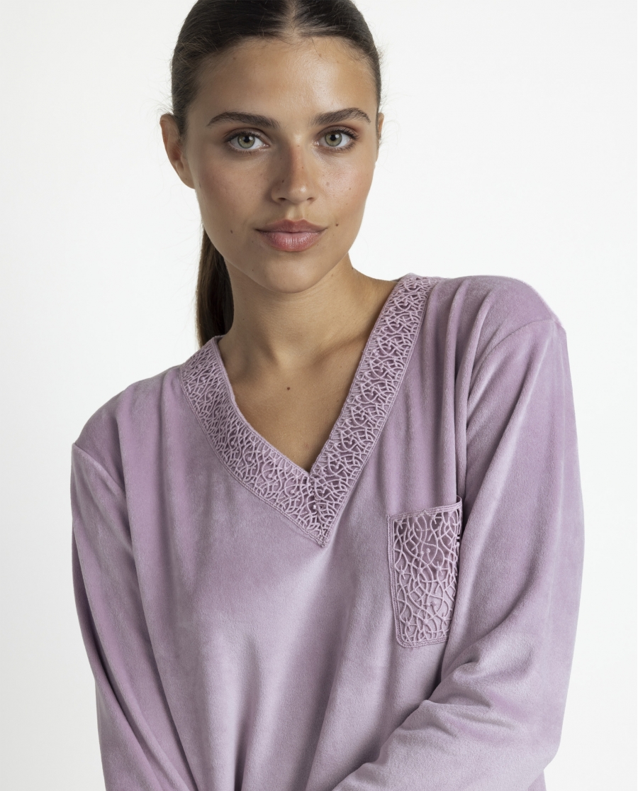 ADMAS LUXURY Camisola Manga Larga Guipure para Mujer PETALO