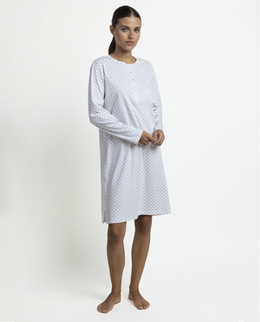 ADMAS CLASSIC Camisola Manga Larga Classic Grey Flowers para Mujer PERLA