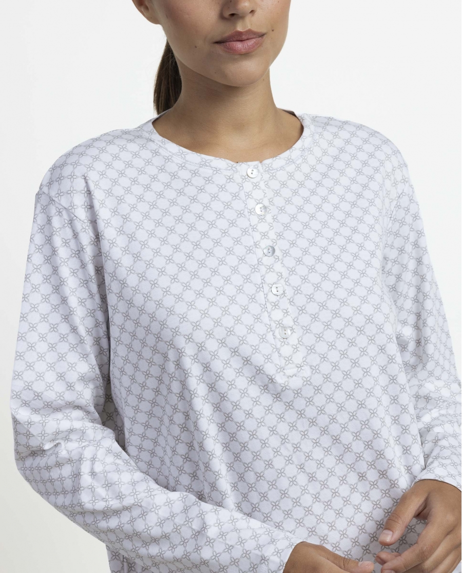 ADMAS CLASSIC Camisola Manga Larga Classic Grey Flowers para Mujer PERLA